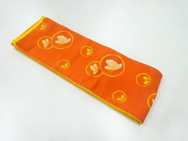 蝶模様織出し半幅帯